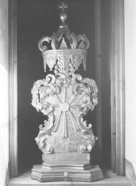 tronetto per esposizione eucaristica - a edicola - bottega toscana (sec. XIX)