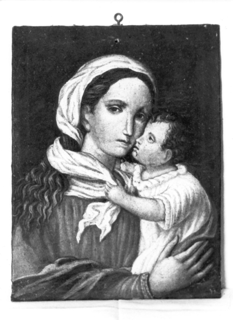 MADONNA CON BAMBINO (dipinto) - ambito lucchese (sec. XIX)