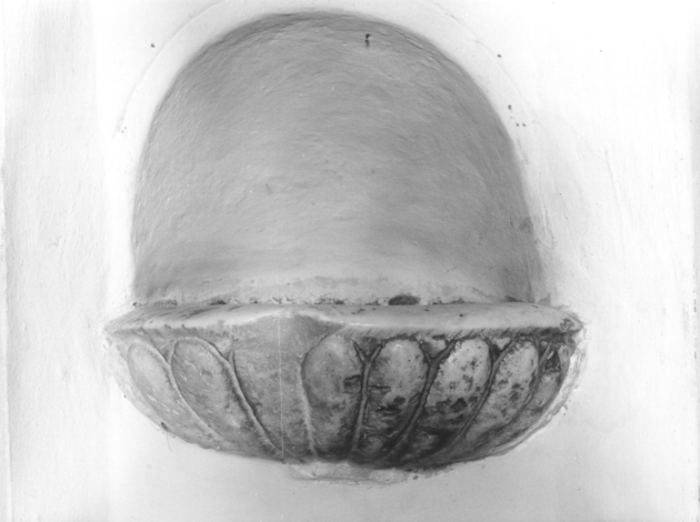 acquasantiera da parete - bottega toscana (fine/inizio secc. XVII/ XVIII)
