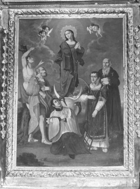 Immacolata Concezione e santi (dipinto) - ambito italiano (sec. XIX)