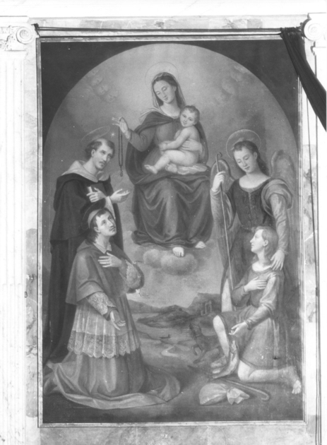 Madonna con Bambino e altri personaggi (dipinto) - ambito lucchese (sec. XIX)