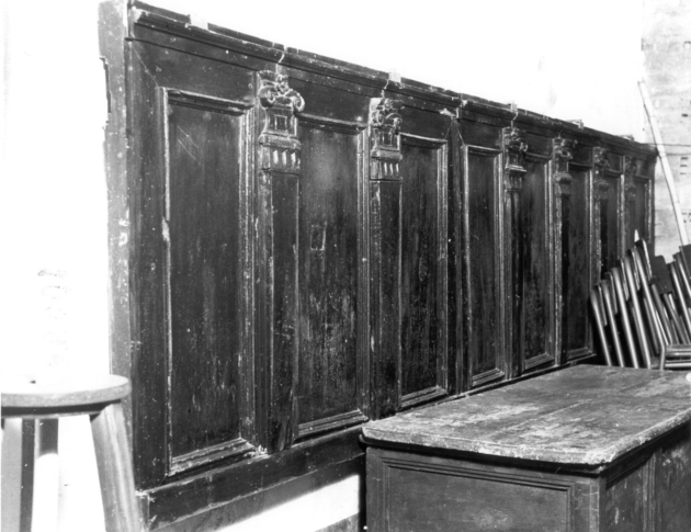 schienale, elemento d'insieme - bottega lucchese (fine/inizio secc. XVIII/ XIX)