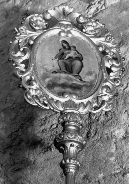 Madonna con Bambino e altri personaggi (emblema di confraternita) - bottega lucchese (sec. XVIII)