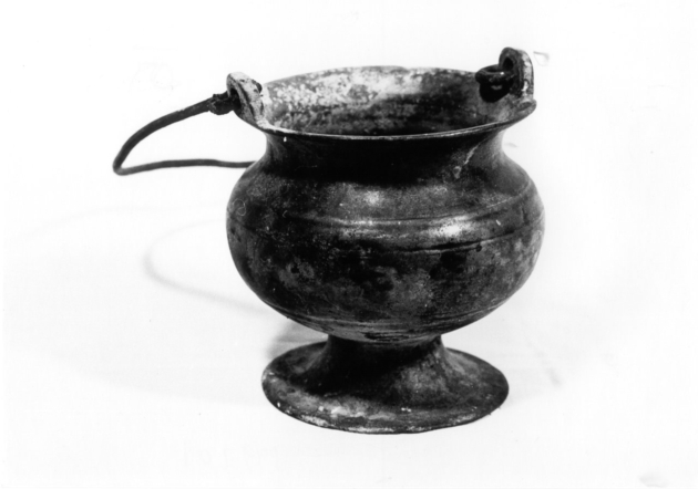 secchiello per l'acqua benedetta - bottega lucchese (fine/inizio secc. XVI/ XVII)