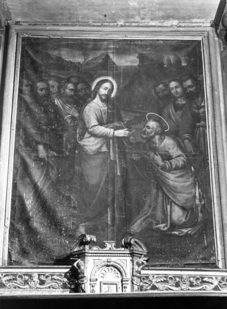 Cristo consegna le chiavi a San Pietro (dipinto) - ambito toscano (secc. XVII/ XVIII)
