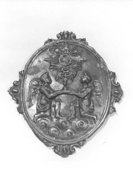 ostensorio sorretto da due angeli (placchetta) - bottega toscana (sec. XIX)