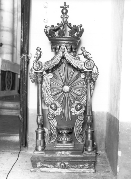 tronetto per esposizione eucaristica - bottega toscana (sec. XIX)