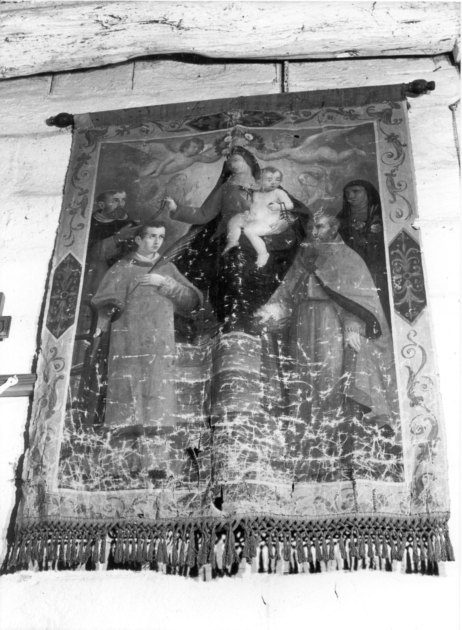 Madonna del Rosario/ calice eucaristico (stendardo) - ambito toscano (sec. XIX)