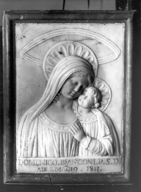 MADONNA CON BAMBINO (rilievo) - ambito apuano (sec. XIX)