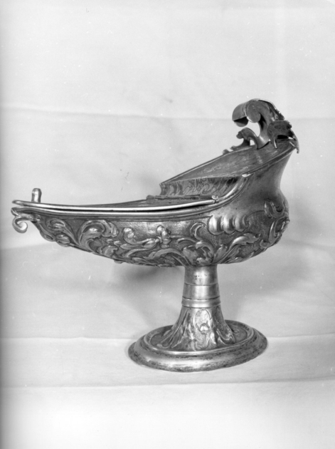 navicella portaincenso - a galeone - bottega lucchese (sec. XVIII)