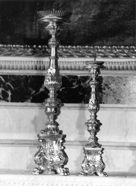 candeliere d'altare, serie - bottega lucchese (sec. XIX)