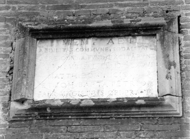 lapide commemorativa - bottega lucchese (sec. XVIII)