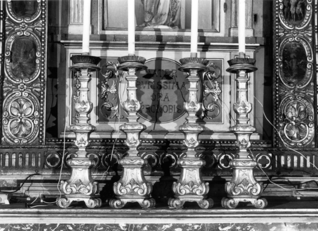 candeliere d'altare, serie - bottega lucchese (sec. XIX)