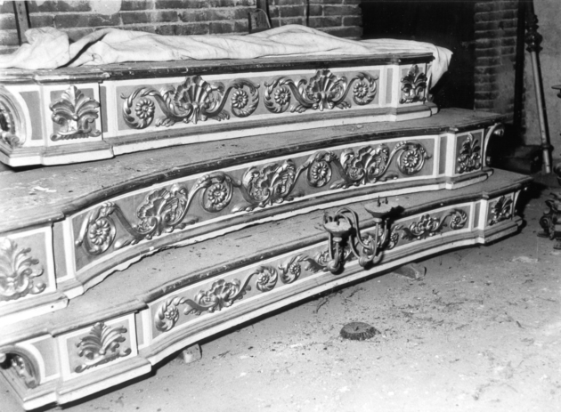 tronetto per esposizione eucaristica, frammento - bottega lucchese (sec. XVIII)