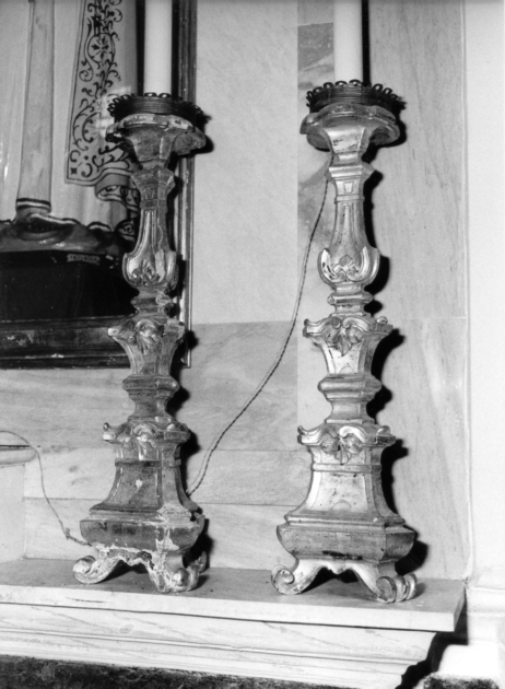 candeliere d'altare, serie - bottega lucchese (sec. XIX)