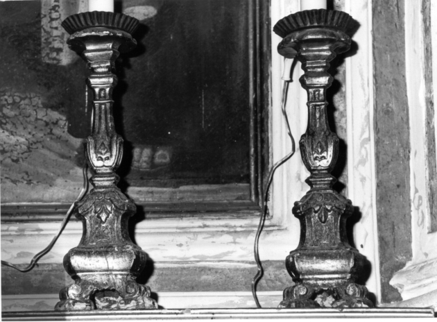 candeliere d'altare, serie - bottega lucchese (seconda metà sec. XVIII)