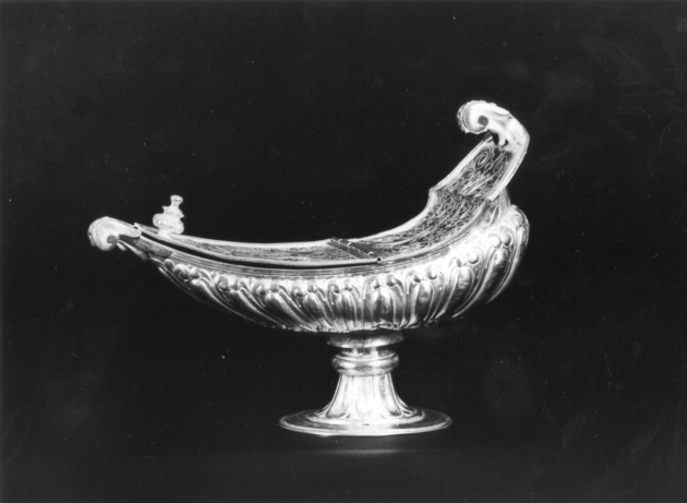 navicella portaincenso - a galeone - bottega lucchese (sec. XVIII)