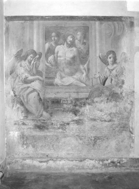 Cristo risorto tra due angeli (dipinto) - ambito toscano (metà sec. XVI)