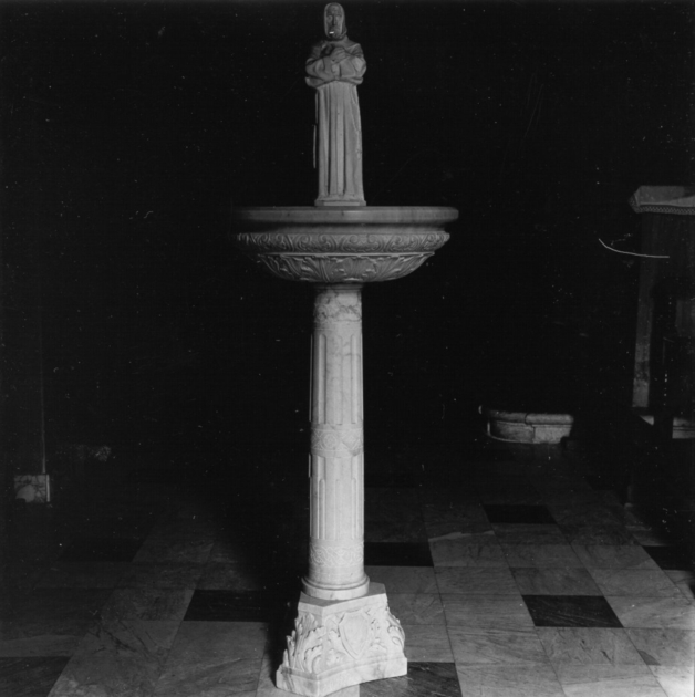 acquasantiera - a fusto - bottega toscana (sec. XX)