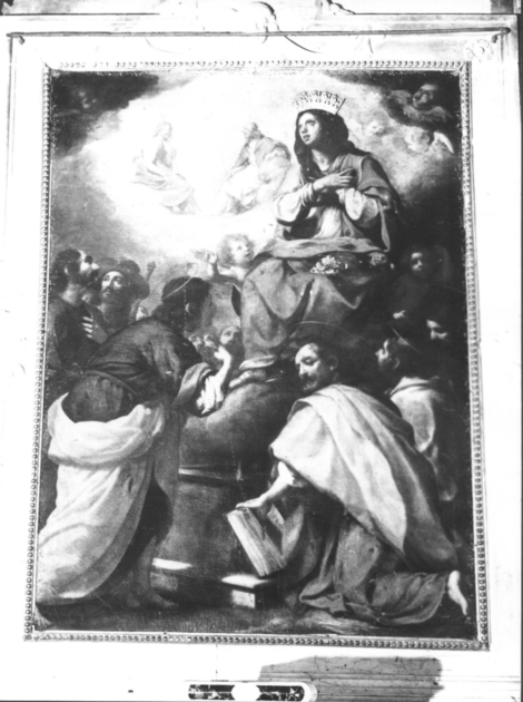 assunzione della Madonna con Trinità e Santi (dipinto) di Ficherelli Felice detto Riposo (sec. XVII)