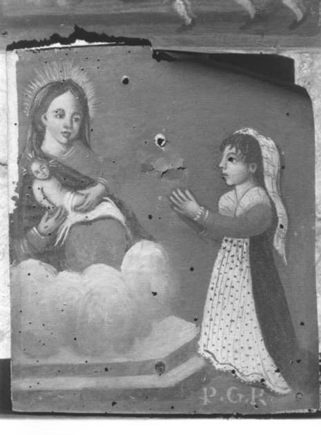 Madonna con Bambino e devota (ex voto) - bottega versiliese (prima metà sec. XIX)