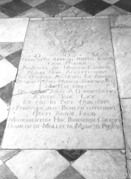 lastra tombale - ambito versiliese (sec. XVIII)