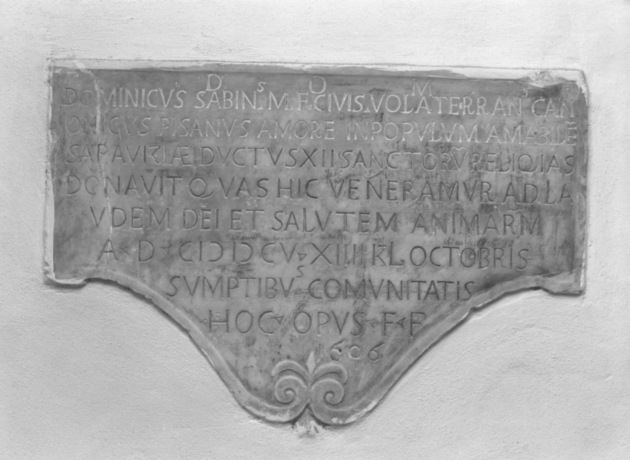 lapide commemorativa - ambito versiliese (sec. XVII)