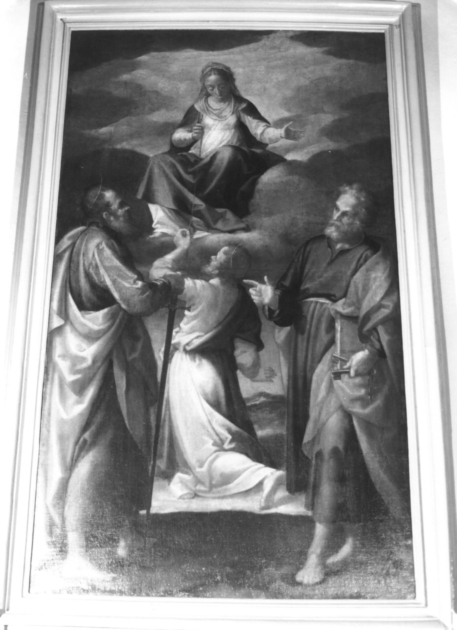 Madonna della Cintola con San Tommaso, San Paolo e San Pietro (dipinto) di Lomi Aurelio (inizio sec. XVII)