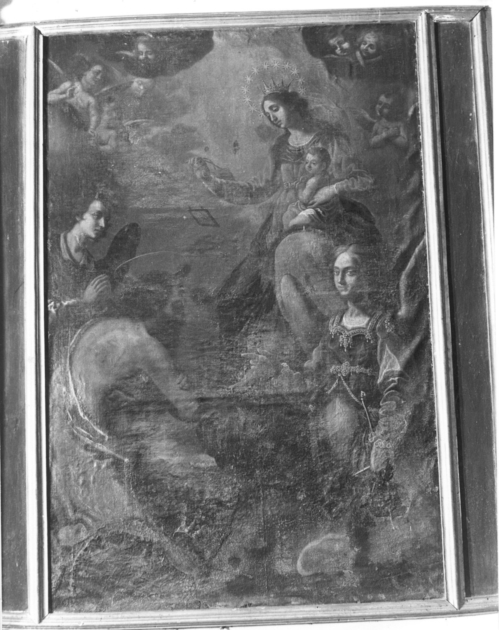 MADONNA DEL CARMELO CON SAN MICHELE ARCANGELO E SANTO (dipinto) - ambito toscano (prima metà sec. XVII)