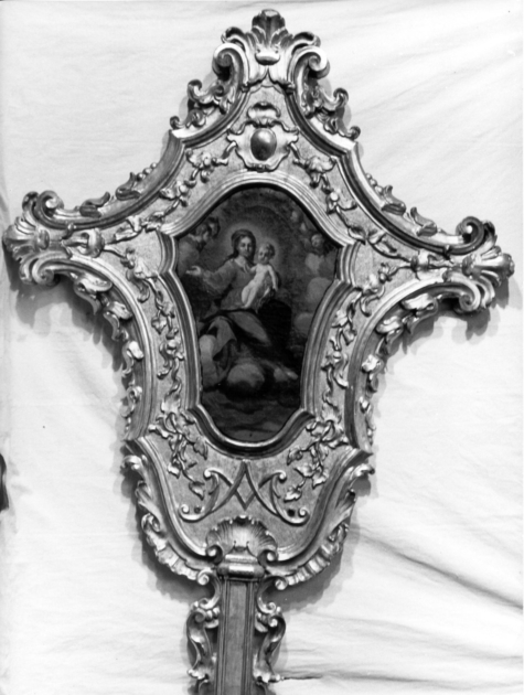 MADONNA CON BAMBINO (emblema di confraternita) - ambito lucchese (sec. XVIII)