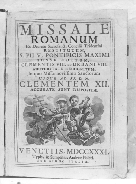 coperta di libro liturgico di Zucchi Francesco (sec. XVIII)