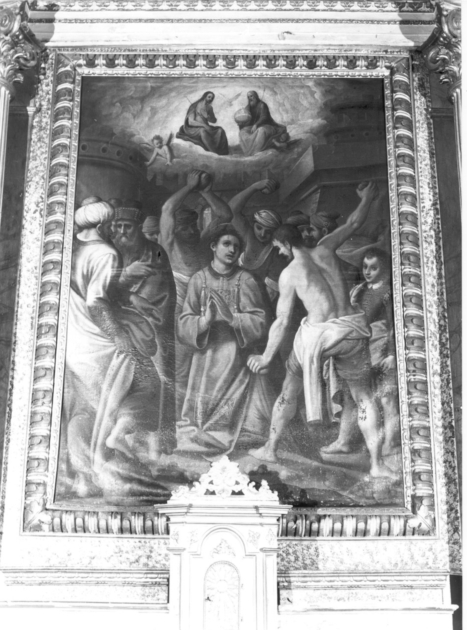 lapidazione di Santo Stefano (dipinto) di Sani Ippolito (sec. XVI)