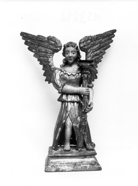 ANGELO REGGICANDELABRO (candeliere, serie) - ambito garfagnino (secc. XVIII/ XIX)