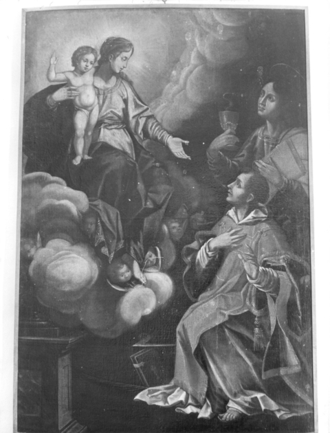 Madonna con Bambino con San Giovanni evangelista e San Vincenzo martire (dipinto) - ambito italiano (sec. XVIII)