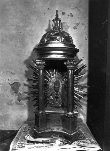 tronetto per esposizione eucaristica - bottega toscana (sec. XIX)