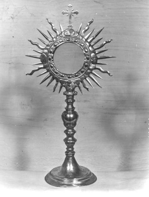 ostensorio - a raggiera - bottega italiana (fine/inizio secc. XVIII/ XIX)