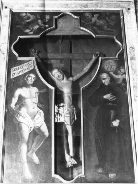 SAN SEBASTIANO E SAN BERNARDINO (dipinto) di Imbert Giovanni (sec. XVIII)