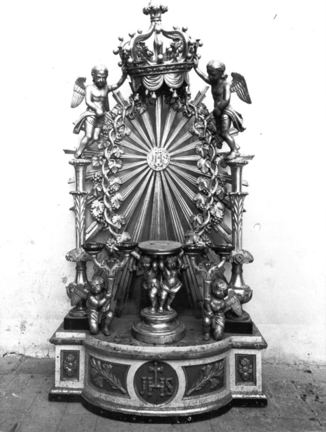 tronetto per esposizione eucaristica di Cipriani Dionisio (bottega), Cipriani Roberto (bottega) (ultimo quarto sec. XIX)