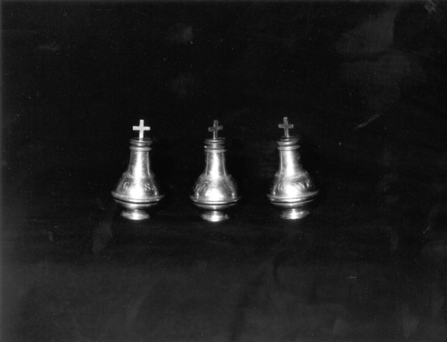 vasetti per oli santi, serie - bottega toscana (sec. XIX)