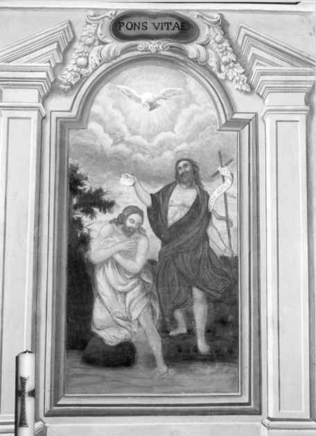 BATTESIMO DI CRISTO (dipinto) - bottega lucchese (sec. XVIII)