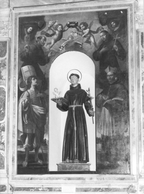 San Giorgio, San Bernardino da Siena e due Santi (pala d'altare) di Franchi Tiberio (sec. XVII)