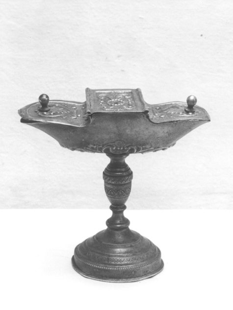 navicella portaincenso - a lucerna - bottega italiana (sec. XIX)
