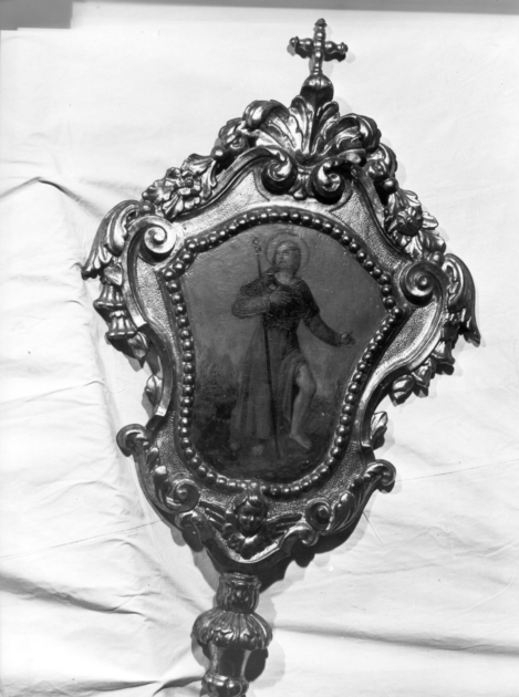 Maria Vergine bambina e Sant'Anna/ San Rocco (insegna) - ambito garfagnino (sec. XVIII)