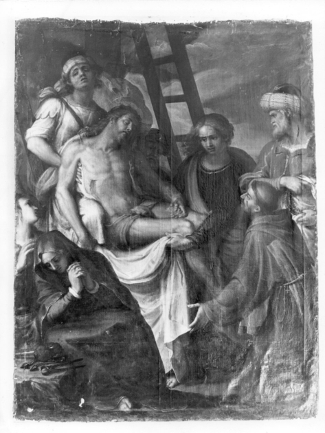 DEPOSIZIONE DI CRISTO DALLA CROCE (dipinto) - ambito fiorentino (sec. XVII)