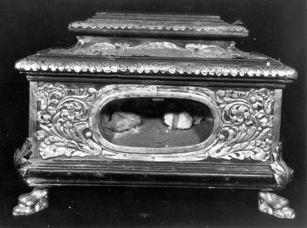 reliquiario a teca - a cofanetto, serie - bottega toscana (sec. XVII)