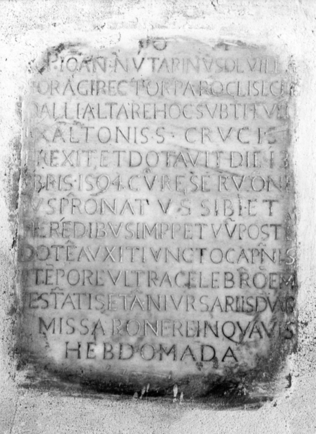 lapide - ambito apuoversiliese (sec. XVI)