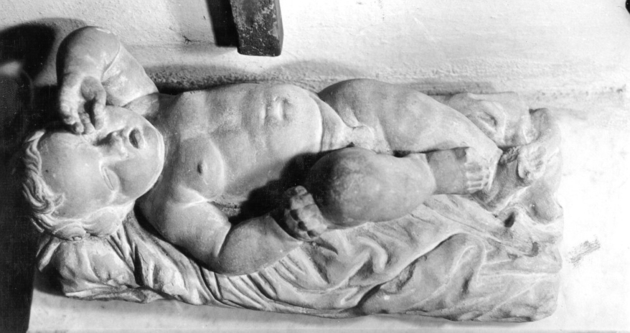PUTTO DORMIENTE (statuetta, elemento d'insieme) - bottega toscana (sec. XVII)
