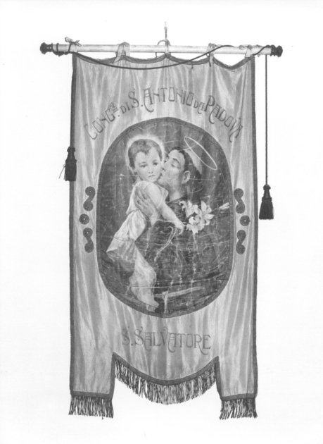 Sant'Antonio da Padova con il bambino (stendardo) - manifattura italiana (sec. XX)