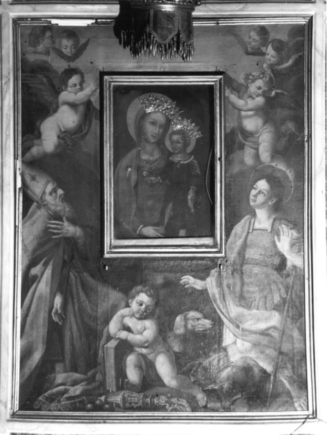 SANTI E ANGELI (dipinto) - ambito italiano (fine/inizio secc. XVIII/ XIX)