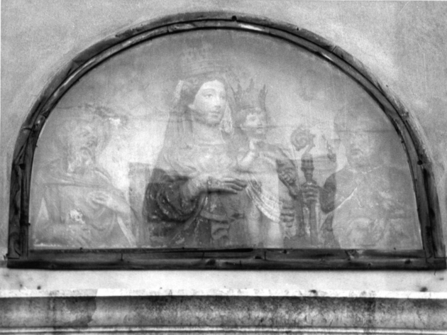 MADONNA CON BAMBINO E SANTI (scultura) - bottega italiana (sec. XV)